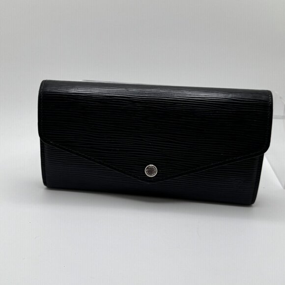 Louis Vuitton Sarah Long Wallet Epi Leather Silver-Tone Press Rear Pocket Black - Picture 5 of 16